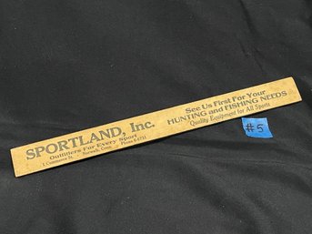 Norwalk, Connecticut SPORTLAND, Inc. 1950 Hunting/Fishing Advertising Ruler