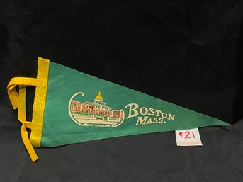 Boston, Massachusetts Felt Pennant 1950s Vintage