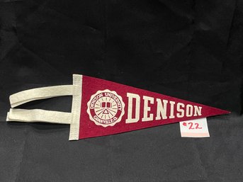 Dennison University (Granville, Ohio) Felt Pennant 1950s Vintage