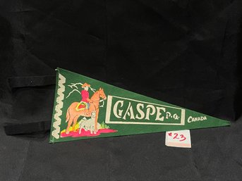 GASPE, Canada Felt Pennant 1950s Vintage