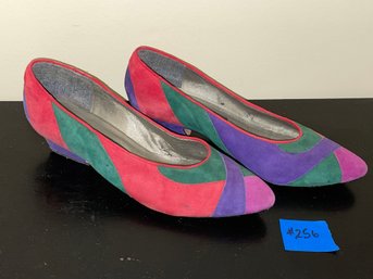 Vintage Harve Benard Colorblock Heels, Size 9W