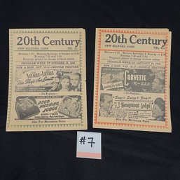(2) New Milford, CT 1940s '20th Century Theater' Movie Programs