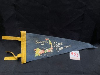 Souvenir Of CAPE COD Felt Pennant 1950s Vintage