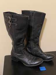 Size 10 Women's Black Leather Boots - BOC Born Concept