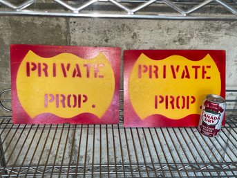 (2) Vintage Handpainted Private Property Signs