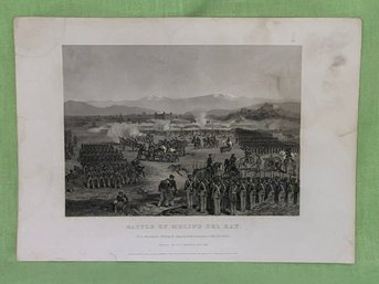 Battle Of Molino Del Rey - Mexican American War 19th Century Engraving