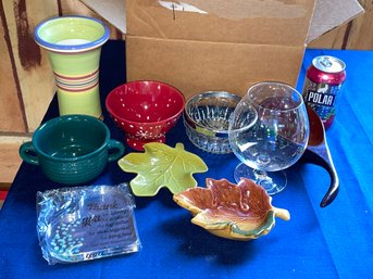Decorative Glass & Ceramics Lot - Dishes, Vases