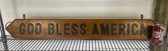 GOD BLESS AMERICA Wooden Sign - Vintage