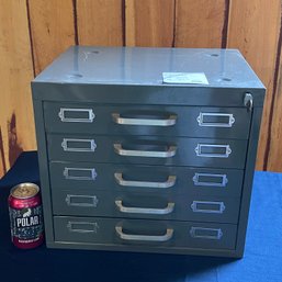 5 Drawer Metal Storage Chest WITH LOCK!