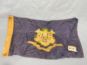 Antique Small Connecticut Silk Flag