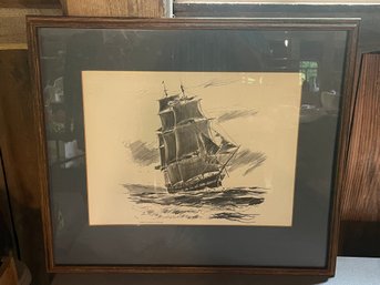 Robert James Pailthorpe Schooner Ship Framed Print