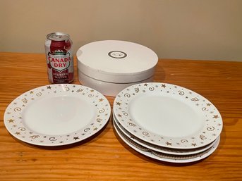 Set Of 4 Pampered Chef 'Celebration' Cake Plates