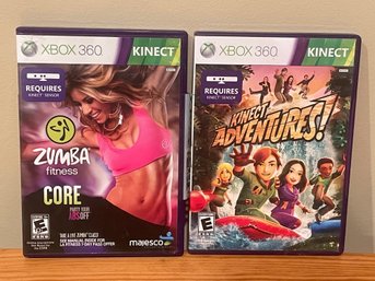 (2) XBOX 360 KINECT Video Games - Zumba Fitness & Kinect Adventures