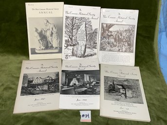 Lot Of 6 New Canaan, CT Historical Society Annual Booklets - 1940s/1950s