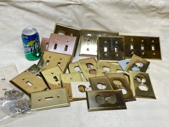 Large Lot Of Brass Switch Plate/Outlet Covers