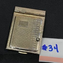 Pocket Indexed Address Book VINTAGE Goldtone Metal