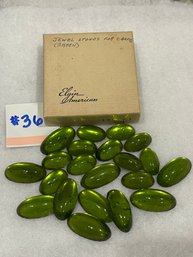 Green Oval 'Stones' Vintage Crafting, Costume Jewelry Making