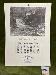 1973 New Preston Falls Calendar - Village Hardware Promo - Connecticut