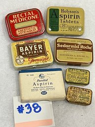 Lot Of Small Vintage Medicine Tins, Boxes