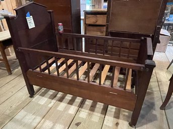 1880 Antique Hand Crafted Child's Bed, Crib