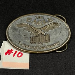 THE EAGLE Leasing Company - Vintage Brass Buckle