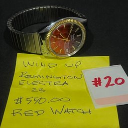 Remington Electra Vintage Wind-Up Watch - Red Dial WORKS