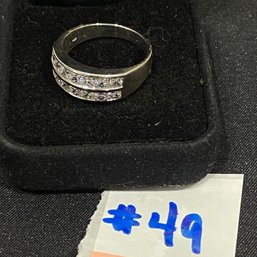 Sterling Silver 'Diamonique' 2 Row Cubic Zirconia Ring, Size 10