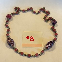 Colorful Glass Bead Necklace VINTAGE Murano, Czech, Venetian (?)