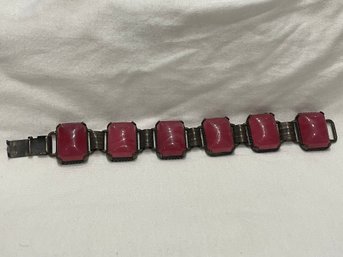 Vintage Red Glass Bracelet