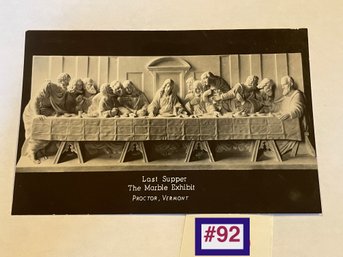 'last Supper' Vermont Marble Sculpture Real Photo Postcard - Vintage