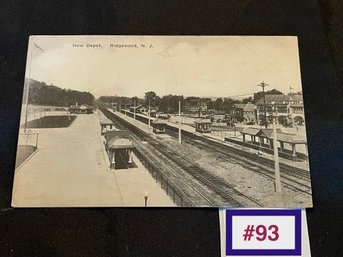 New Depot - Ridgewood, N. J. Antique Railroad/Train Postcard