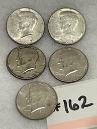 (Lot Of 5) 1960s JFK Silver Half Dollars