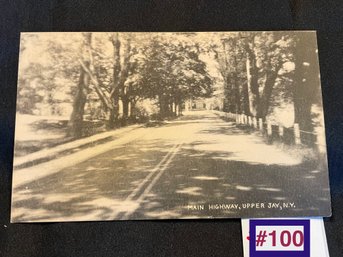 'MAIN HIGHWAY' Upper Jay, New York Vintage Postcard