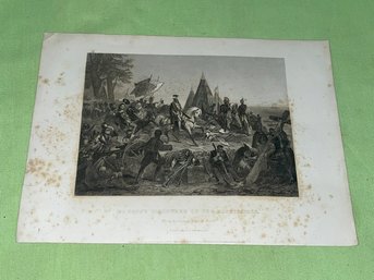 De Soto's Discovery Of The Mississippi Antique Engraving Print
