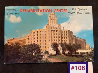 'Greetings From The Rehabilitation Center' Hot Springs, Arkansas Vintage Postcard