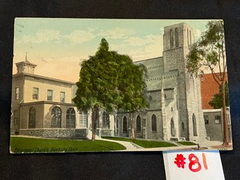 'Episcopal Church' Danbury, Connecticut Antique Postcard