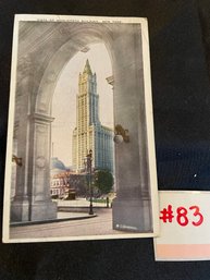 1921 Woolworth Building NYC Antique Postcard