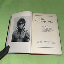 Cultural Anthropology 1936 By Albert Muntsch - Rare Book