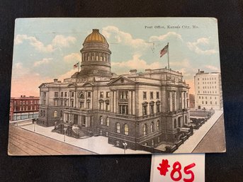 1923 Post Office - Kansas City, MO Antique Postcard