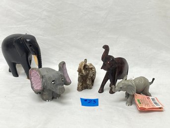 Lot Of 5 Elephant Figurines