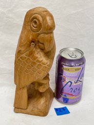 Vintage Carved Wood Parrot Sculpture