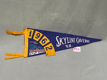 1962 Skyline Caverns, Virginia Vintage Felt Pennant