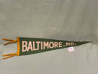 Baltimore, Maryland Vintage Felt Pennant