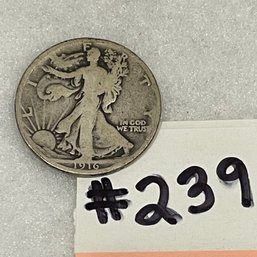 1916 Walking Liberty Half Dollar - Antique U.S. Silver Coin
