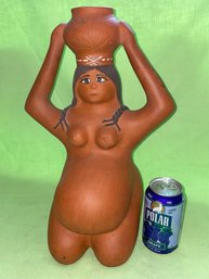 Interesting Terracotta Sculpture Of A Pregnant Woman - Venezuela Fertility