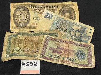 (Lot Of 4) Vintage Eastern European Paper Money, Foreign Currency