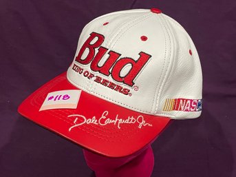 Real Leather DALE EARNHARDT, JR. Budweiser Hat NASCAR