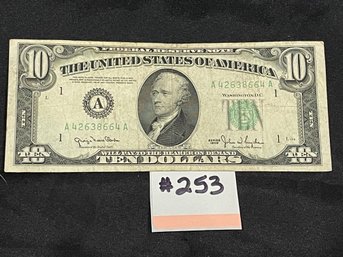 Series 1950 $10 Bill, Federal Reserve Note - Vintage U.S. Currency