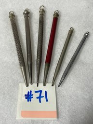 Lot Of 6 Antique Reliance-Doran Metal Mechanical Pencils (Lot #1)