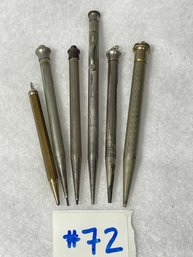 Lot Of 6 Antique Reliance-Doran Metal Mechanical Pencils (Lot #2)